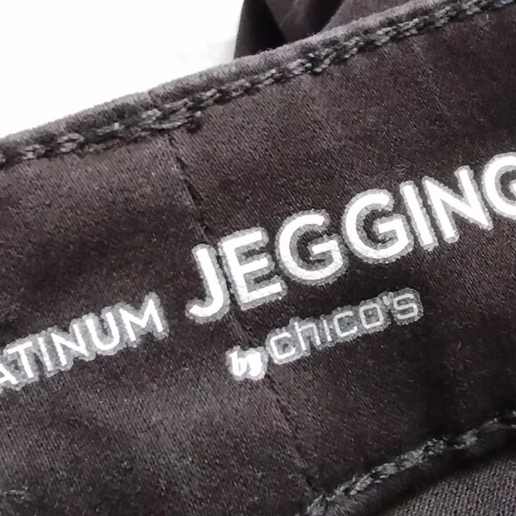 CHICO's PLATINUM Black Brushed Cotton JEGGING Pants Sz 0.5 - Picture 4 of 6